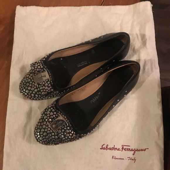 Salvatore Ferragamo ballet flats black leather - Picture 1 of 5